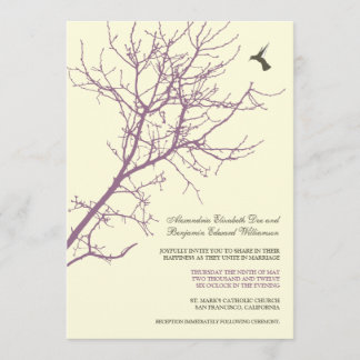 Faire-part de mariage de silhouette d'arbre