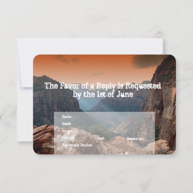 Faire-part de mariage de Southwestern Zion Canyon (Devant)