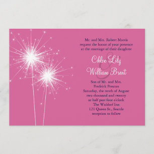 Faire-part de mariage de Sparklers (rose)
