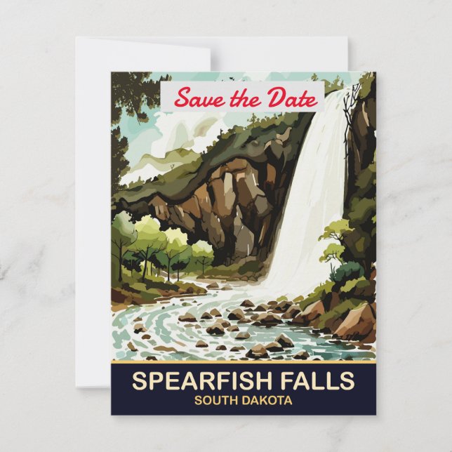 Faire-part de mariage de Spearfish Falls Dakota du (Devant)