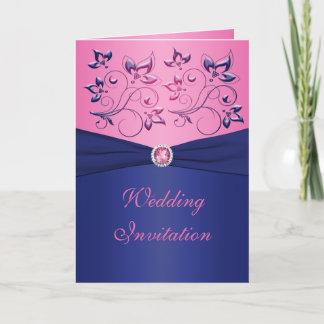 Faire-part de mariage de style carte florale marin