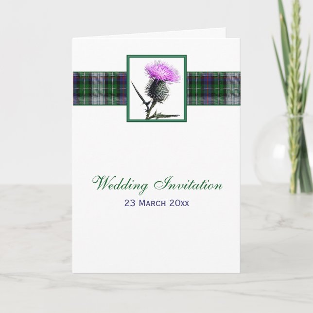 Faire-part de mariage de style de carte de tartan (Devant)