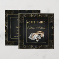 Faire-part de mariage de style Gatsby vintage clas