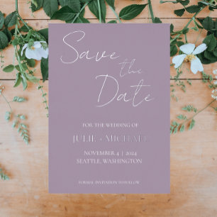 Faire-Part de Mariage de Style Simple Mauve