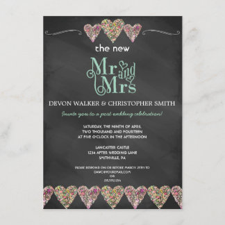 Faire-part de mariage de tableau de bord des coeur