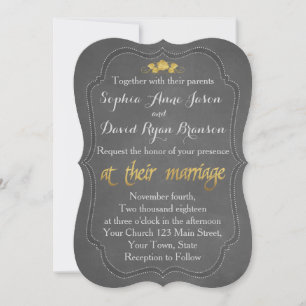 Faire-part de mariage de tableau de bord Gold Foil