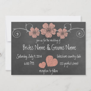 Faire-part de mariage de tableau de bord Rose Wild