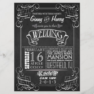 Faire-part de mariage de tableau de bord Vintage