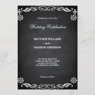 Faire-part de mariage de tableau noir