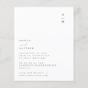 Faire-part de mariage de texte Monogramme minimal 