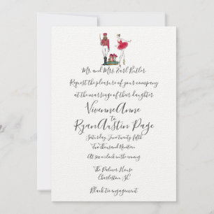 Faire-part de mariage de thème Nutcracker aquarell