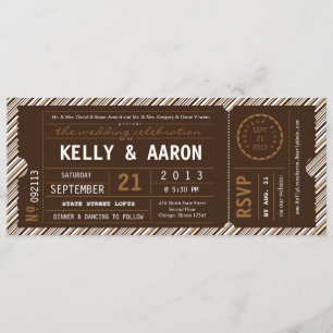 Faire-part de mariage de ticket VIP Vintage