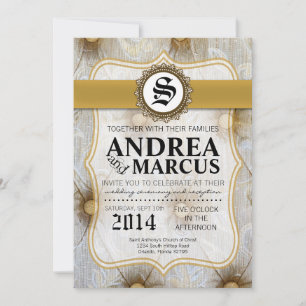 faire-part de mariage de tissu de repli de Pin du