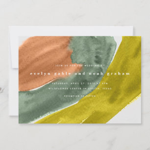 Faire-part de mariage de ton de la Terre aquarelle