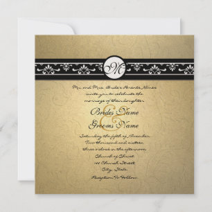 Faire-part de mariage de torrents Damask Or