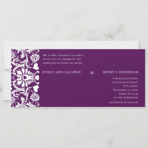 Faire-part de mariage de torrents de prune profond