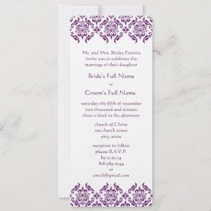 Faire-part de mariage de torsades rayantes violett