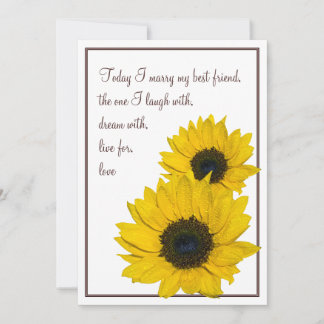 Faire-part de mariage de tournesol blanc Brown jau