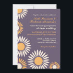 Faire-part de mariage de tournesol rétro classique<br><div class="desc">Faire-part de mariage arrière - plan violet avec motif de tournesol blanc et jaune. Prévoyez-vous un mariage au printemps ou en été avec de belles fleurs partout. Alors, peut-être que c'est une carte parfaite pour vous. Customisez le libellé et les polices de caractères qui correspondent à vos goûts. Visitez mon...</div>