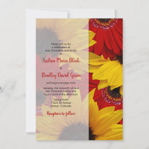 Faire-part de mariage de tournesol rouge Gerbera D