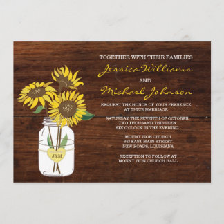 Faire-part de mariage de tournesol russe