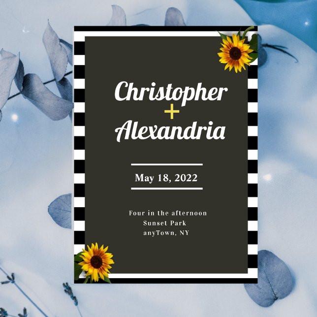 Faire-part de mariage de tournesol simple et éléga (Créateur téléchargé)