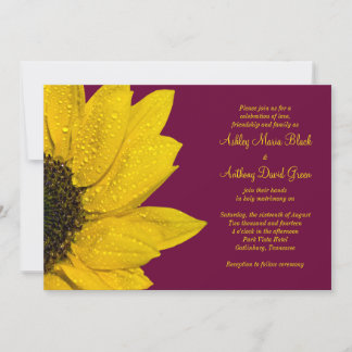 Faire-part de mariage de tournesol - Vin et Jaune