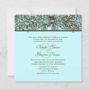 Faire-part de mariage de travail en bronze Vintage