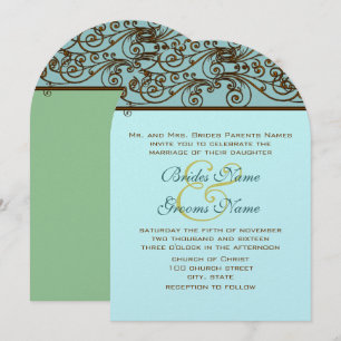 Faire-part de mariage de travail vintage en bronze
