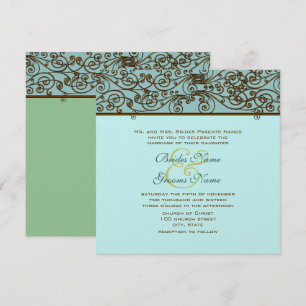 Faire-part de mariage de travail vintage en bronze