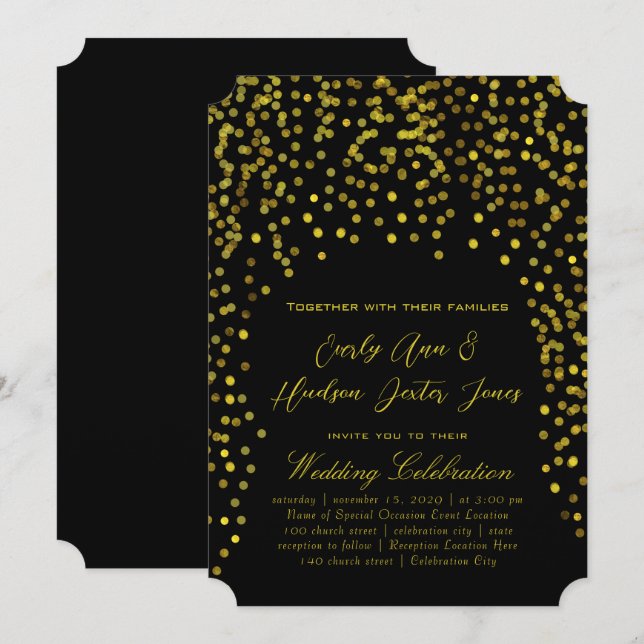 Faire-part de mariage de typographie moderne Vinta (Devant / Derrière)