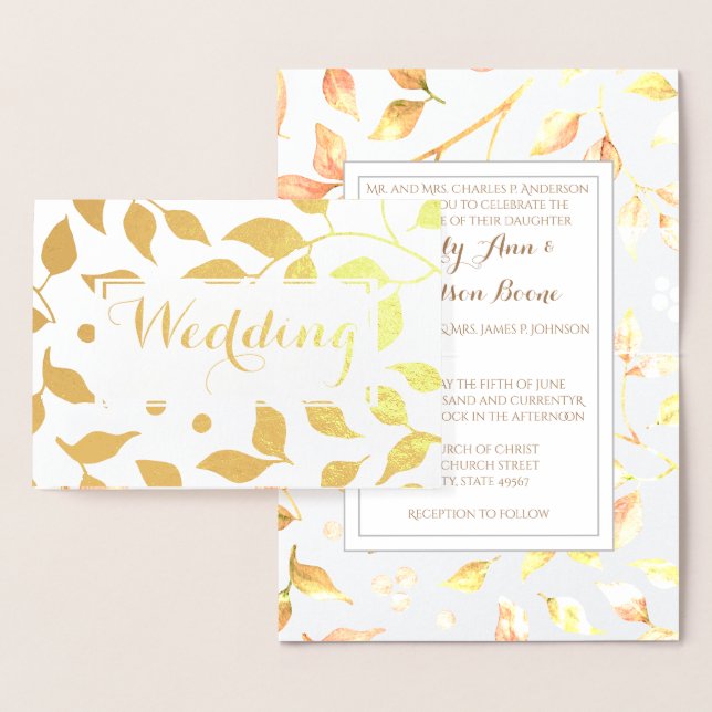 Faire-part de mariage de typographie Rose Gold Foi (Affichage)