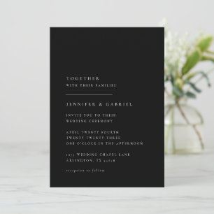 Faire-part de mariage de typographie ultra-minimal