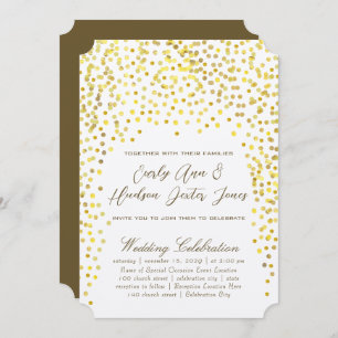 Faire-part de mariage de typographie Vintage Gold