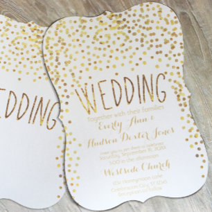 Faire-part de mariage de typographie Vintage Gold