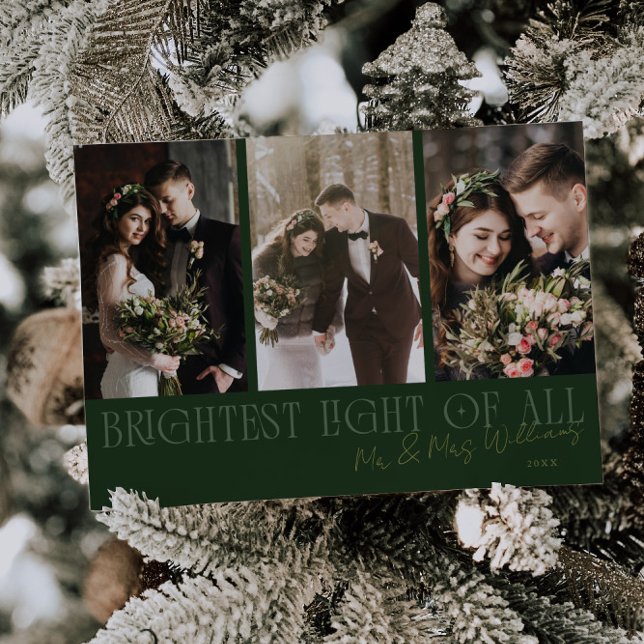 Faire-part de mariage de vacances de Noël vert cla (Créateur téléchargé)