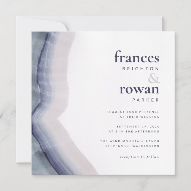 Faire-part de mariage de vague naturelle (Devant)