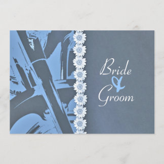Faire-part de mariage de vélo Blue Leather and Dai