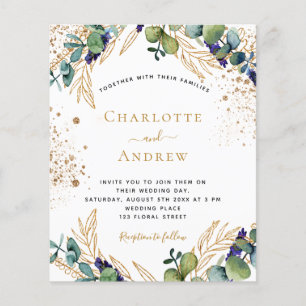 Faire-part de mariage de verdure à l'eucalyptus bu