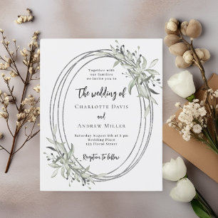 Faire-part de mariage de verdure blanc doux