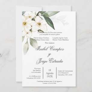 Faire-part de mariage de verdure espagnol