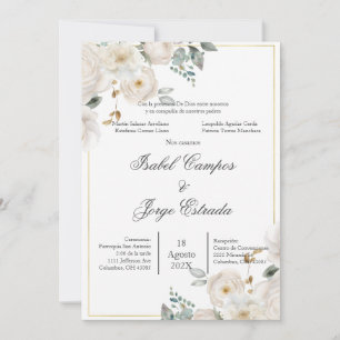 Faire-part de mariage de verdure espagnol