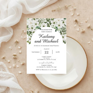 Faire-part de mariage de verdure sage