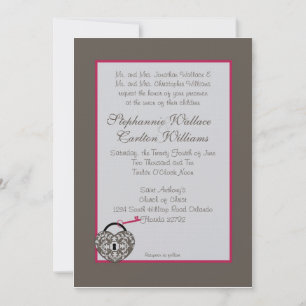 Faire-part de mariage de verrouillage du coeur