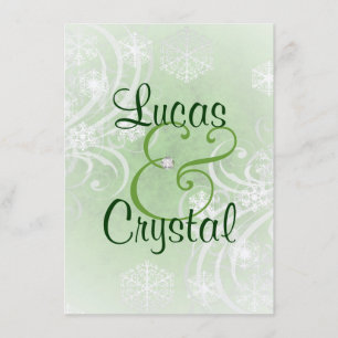 Faire-part de mariage de vert de Flourish d'hiver