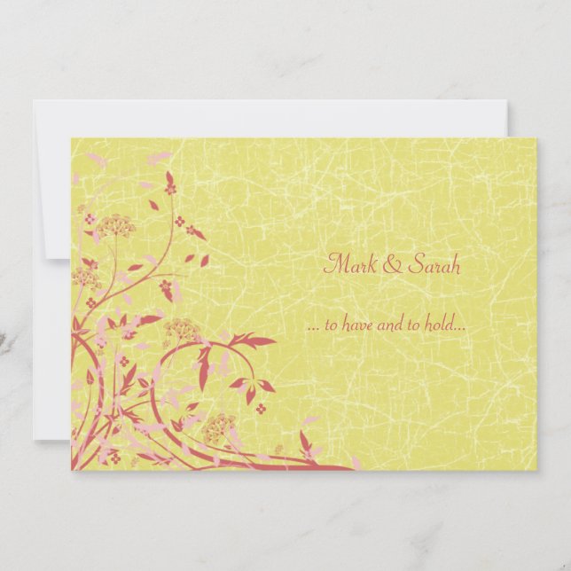 Faire-part de mariage de vignes et d'oiseaux de (Devant)