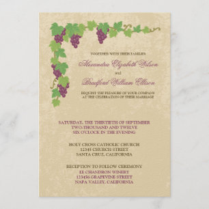 Faire-part de mariage de vignoble (texture de