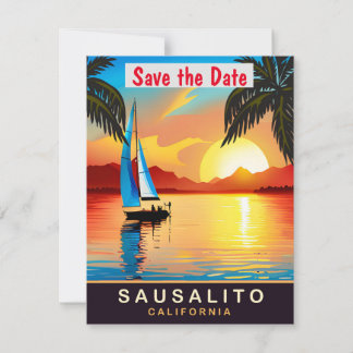 Faire-part de mariage de voilier à Sausalito Calif
