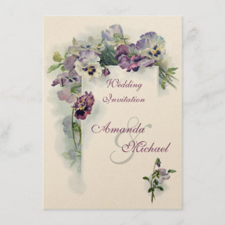 faire-part de mariage de volets violets