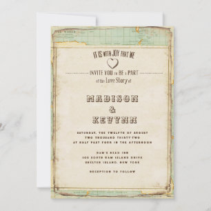 Faire-part de mariage de voyage vintage